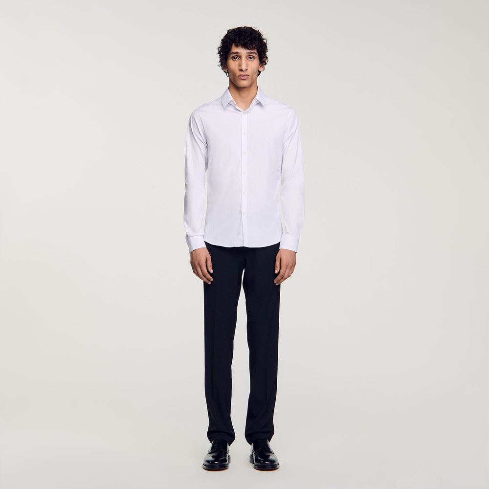 Sandro / Fitted stretch cotton shirt White