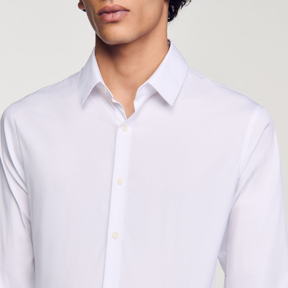 Sandro / Fitted stretch cotton shirt White