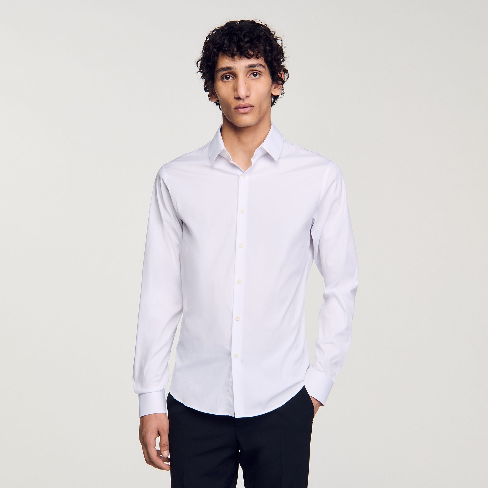 Sandro / Fitted stretch cotton shirt White