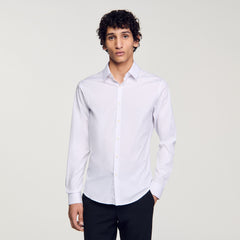 Sandro / Fitted stretch cotton shirt White