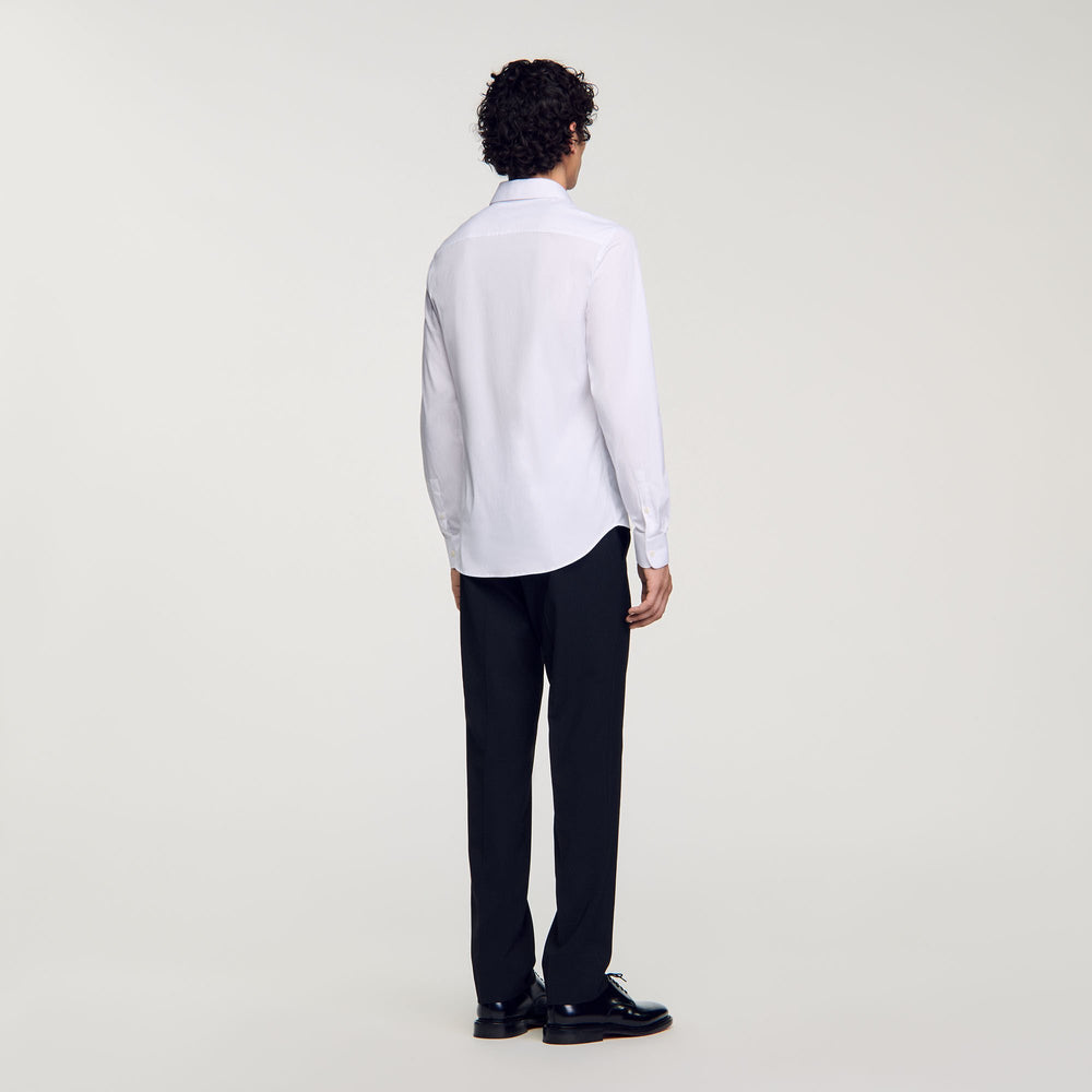 Sandro / Fitted stretch cotton shirt White