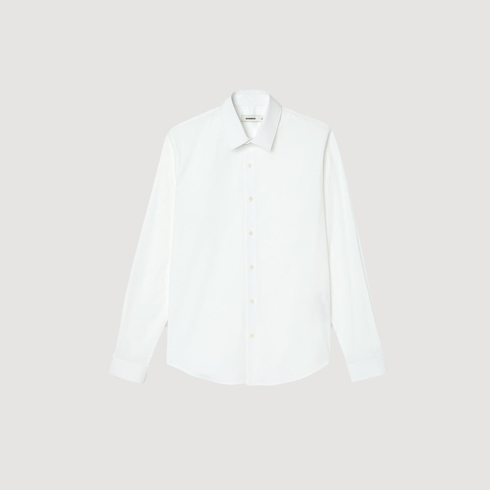 Sandro / Fitted stretch cotton shirt White