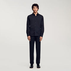 Sandro / Fitted stretch cotton shirt Black