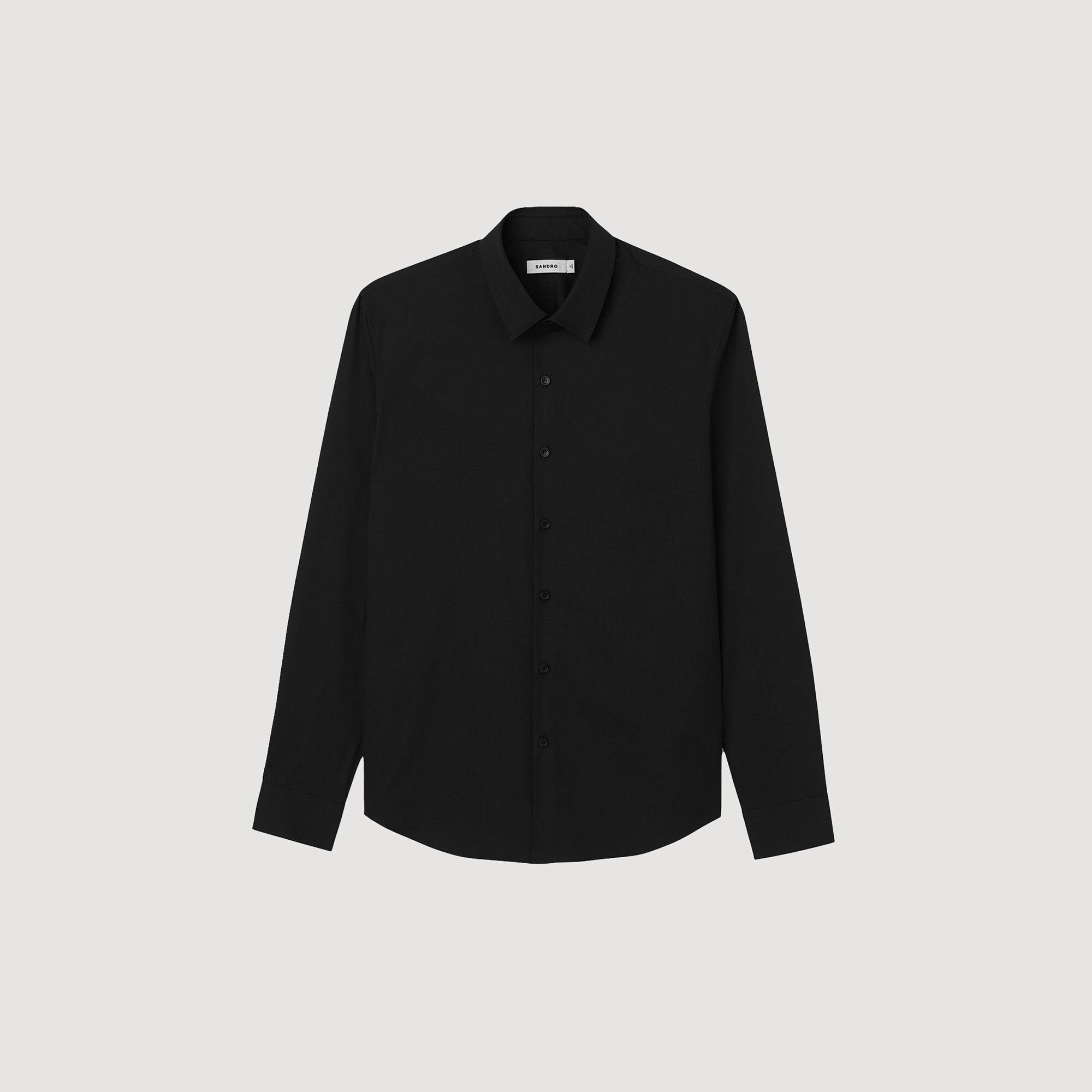 Sandro / Fitted stretch cotton shirt Black