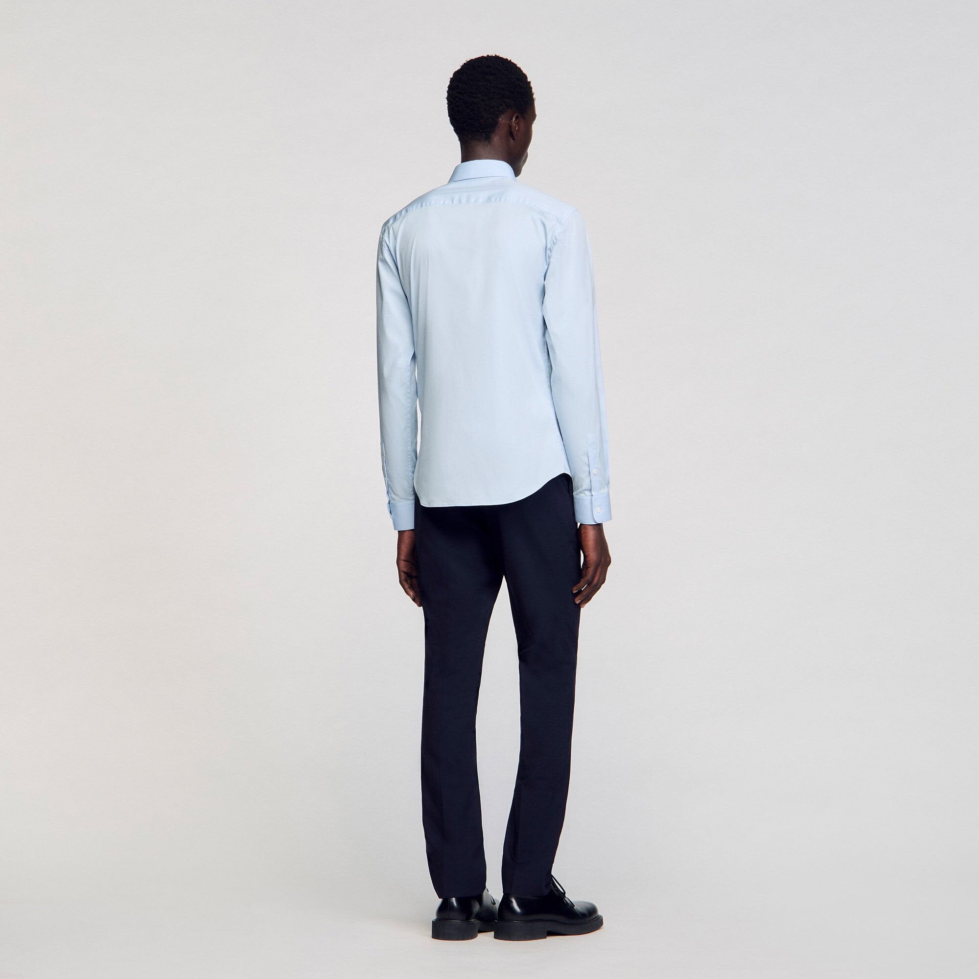 Sandro / Fitted stretch cotton shirt Sky Blue