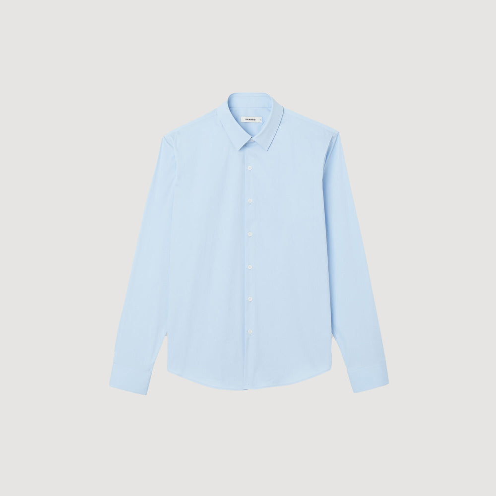 Sandro / Fitted stretch cotton shirt Sky Blue