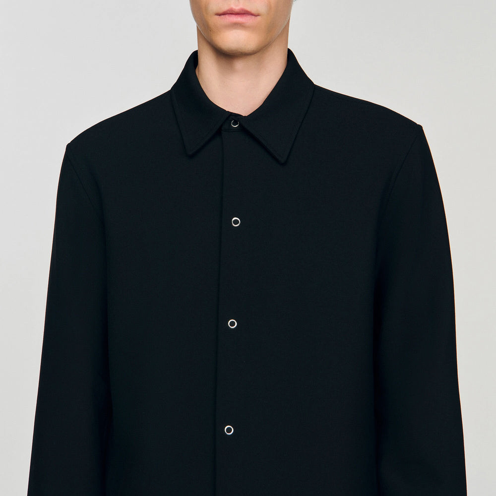 Sandro / Long-sleeved jersey shirt Black