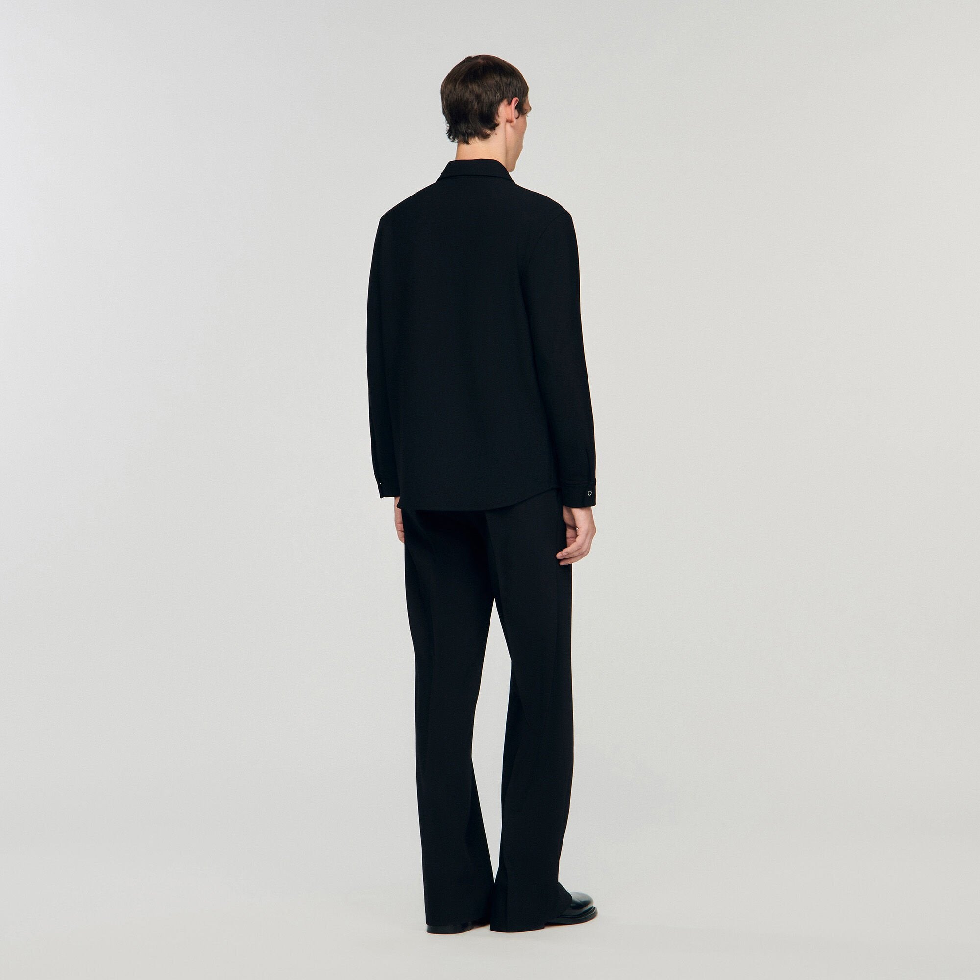 Sandro / Long-sleeved jersey shirt Black