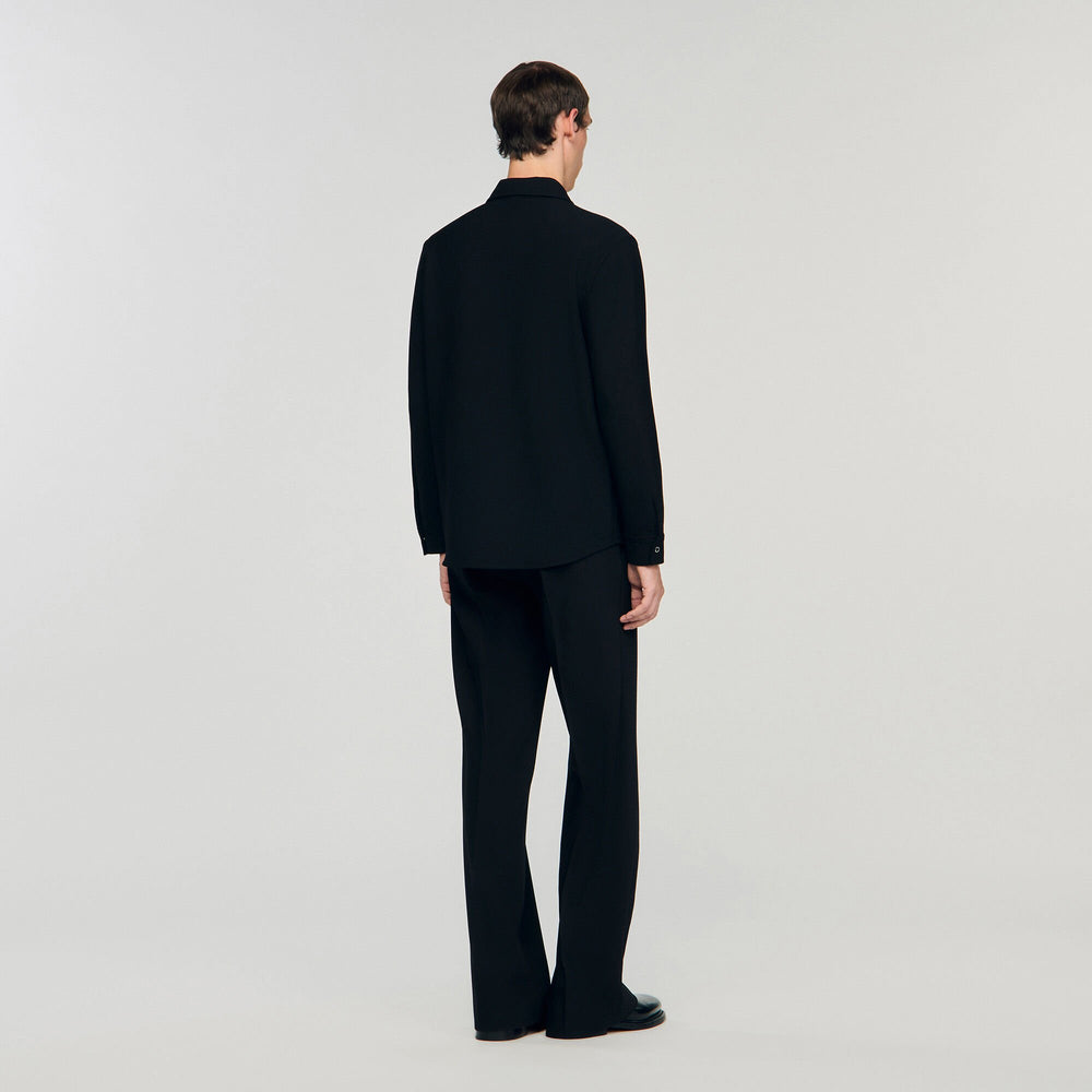 Sandro / Long-sleeved jersey shirt Black