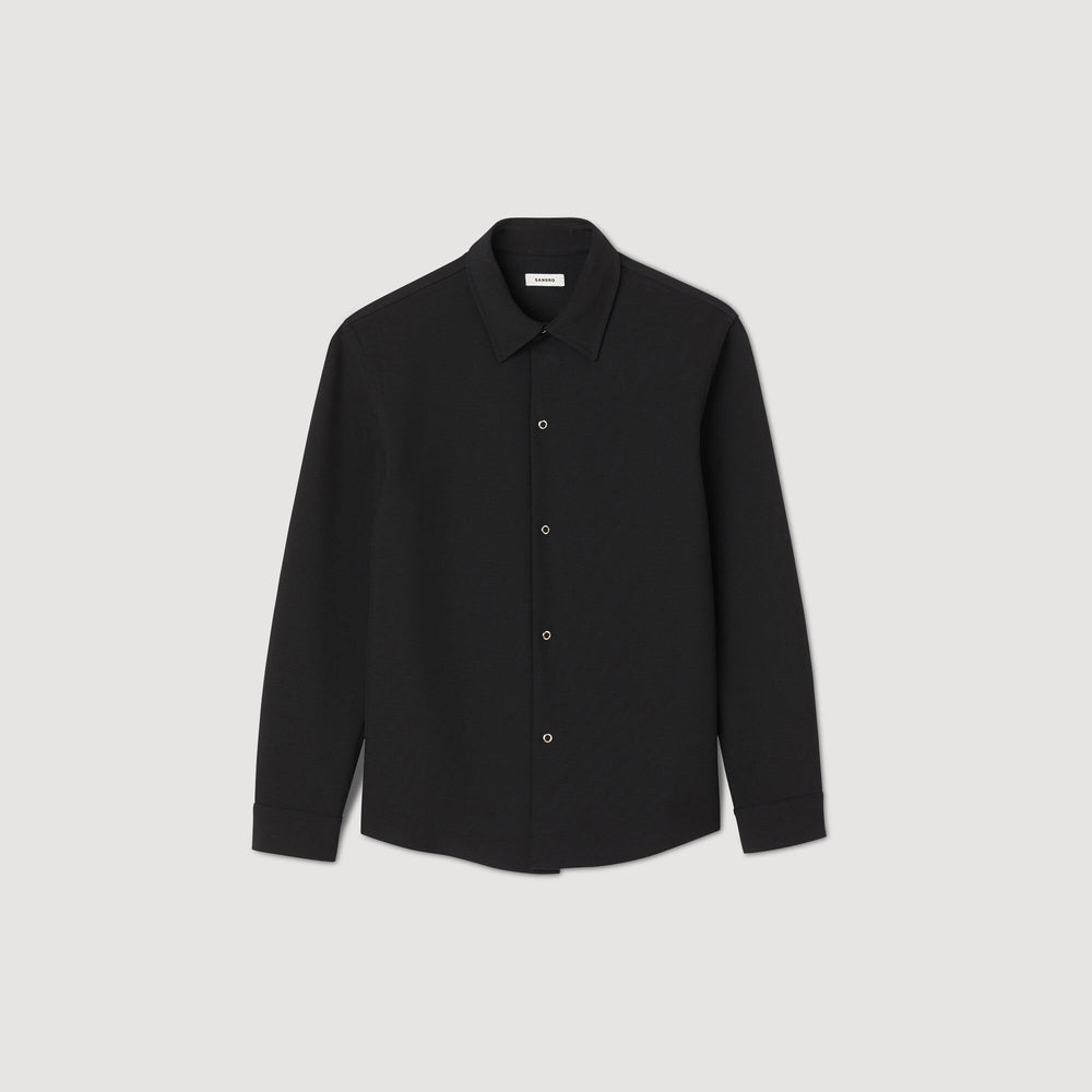 Sandro / Long-sleeved jersey shirt Black
