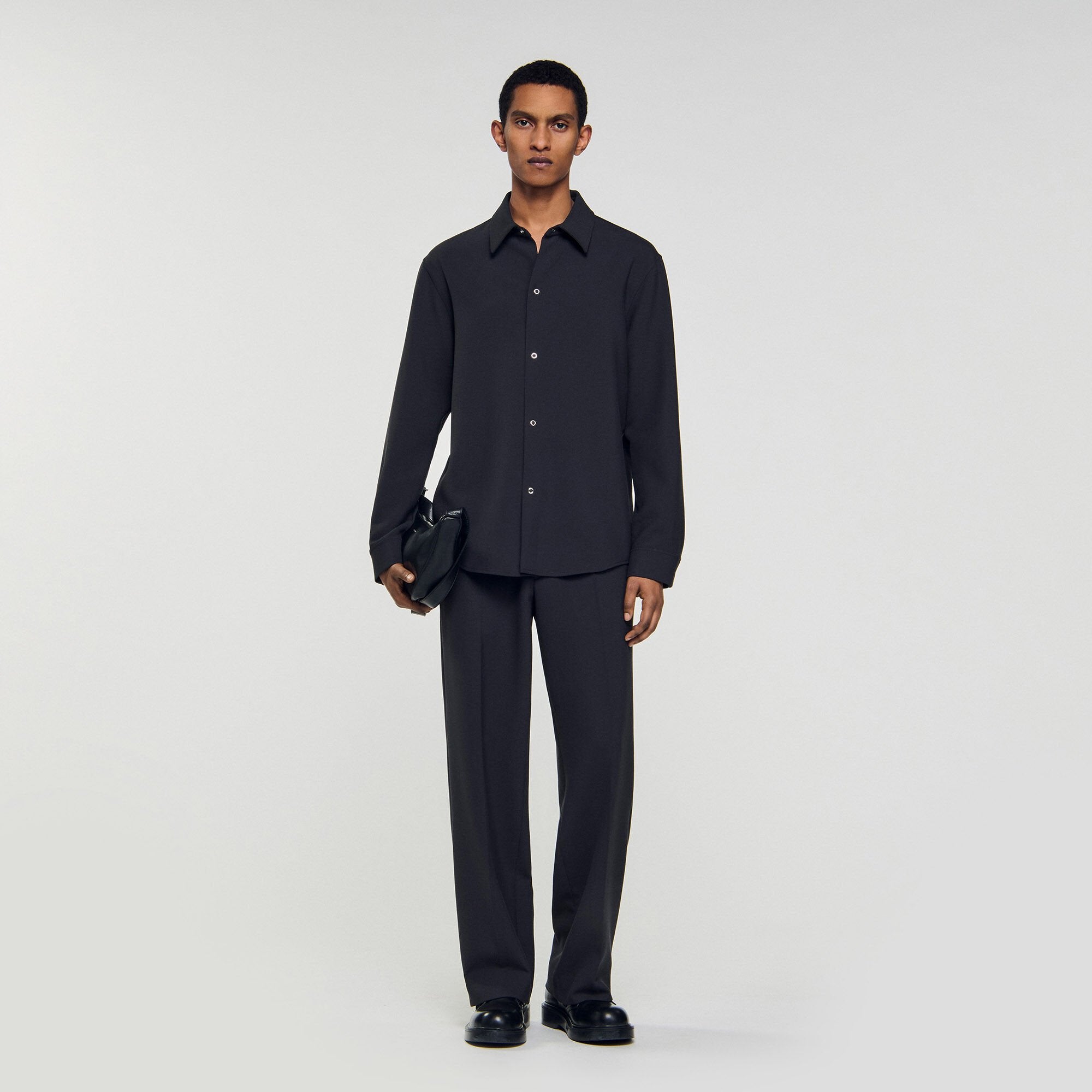 Sandro / Long-sleeved jersey shirt Dark Grey