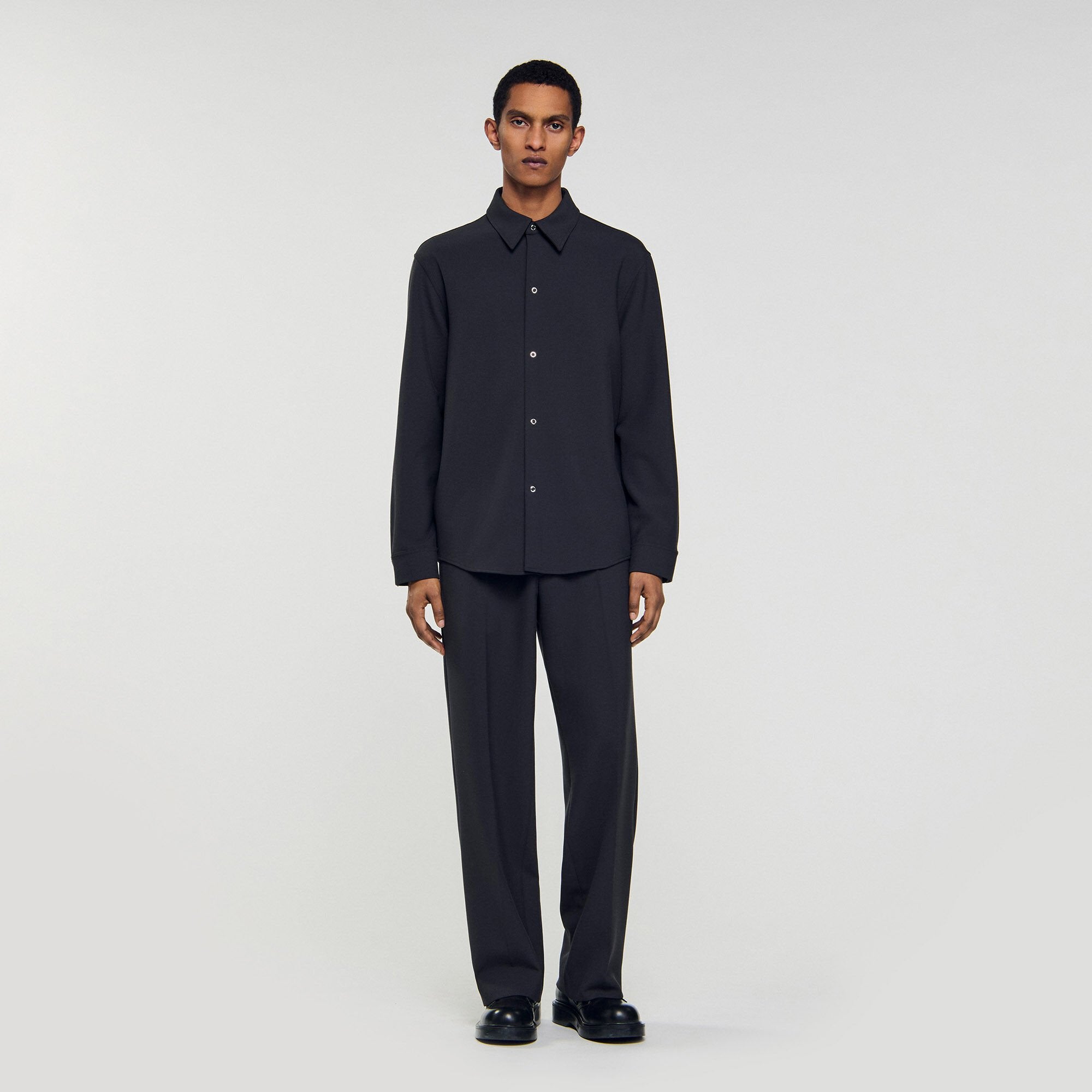 Sandro / Long-sleeved jersey shirt Dark Grey