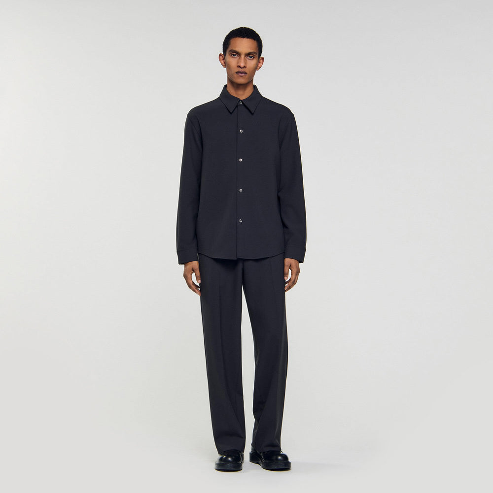 Sandro / Long-sleeved jersey shirt Dark Grey
