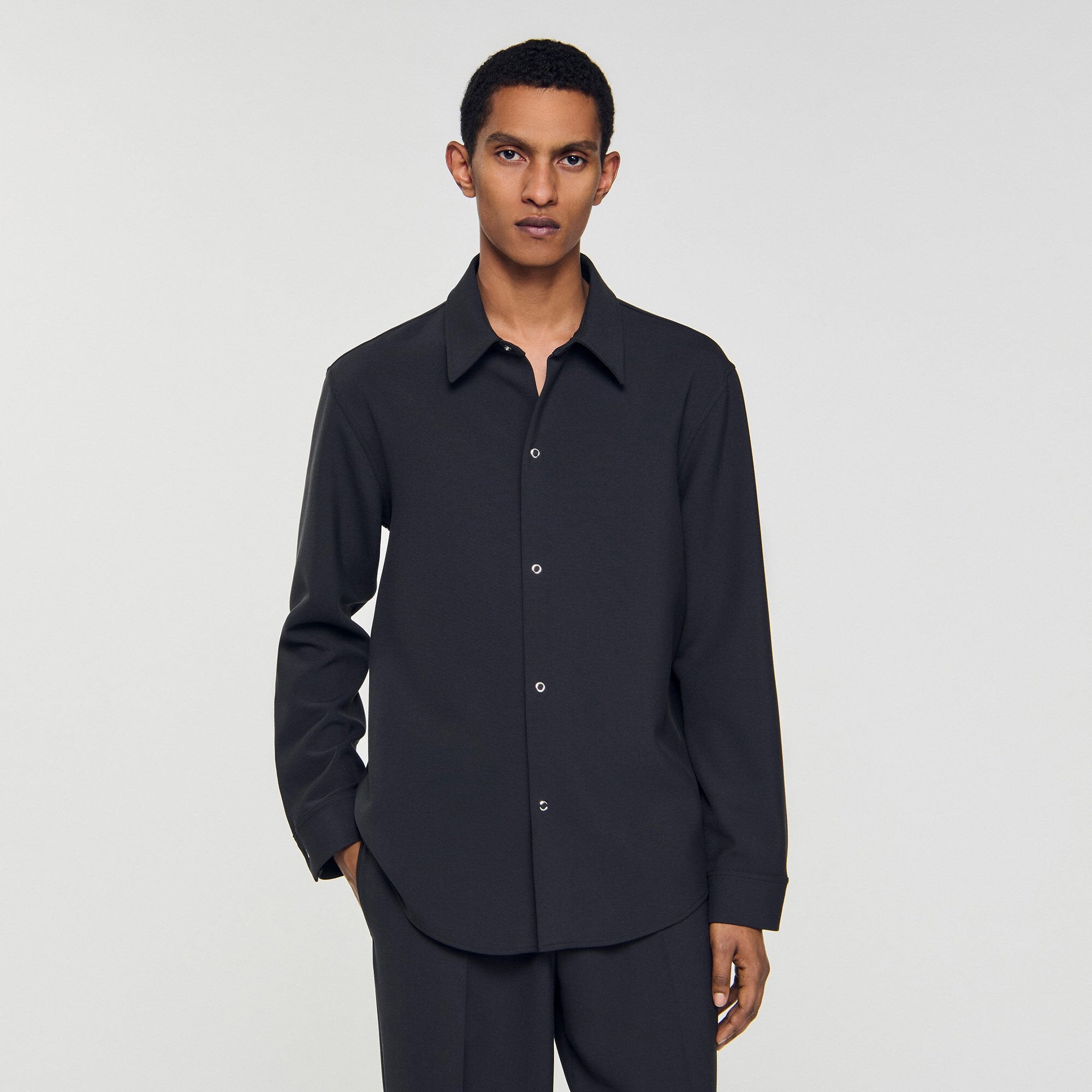 Sandro / Long-sleeved jersey shirt Dark Grey