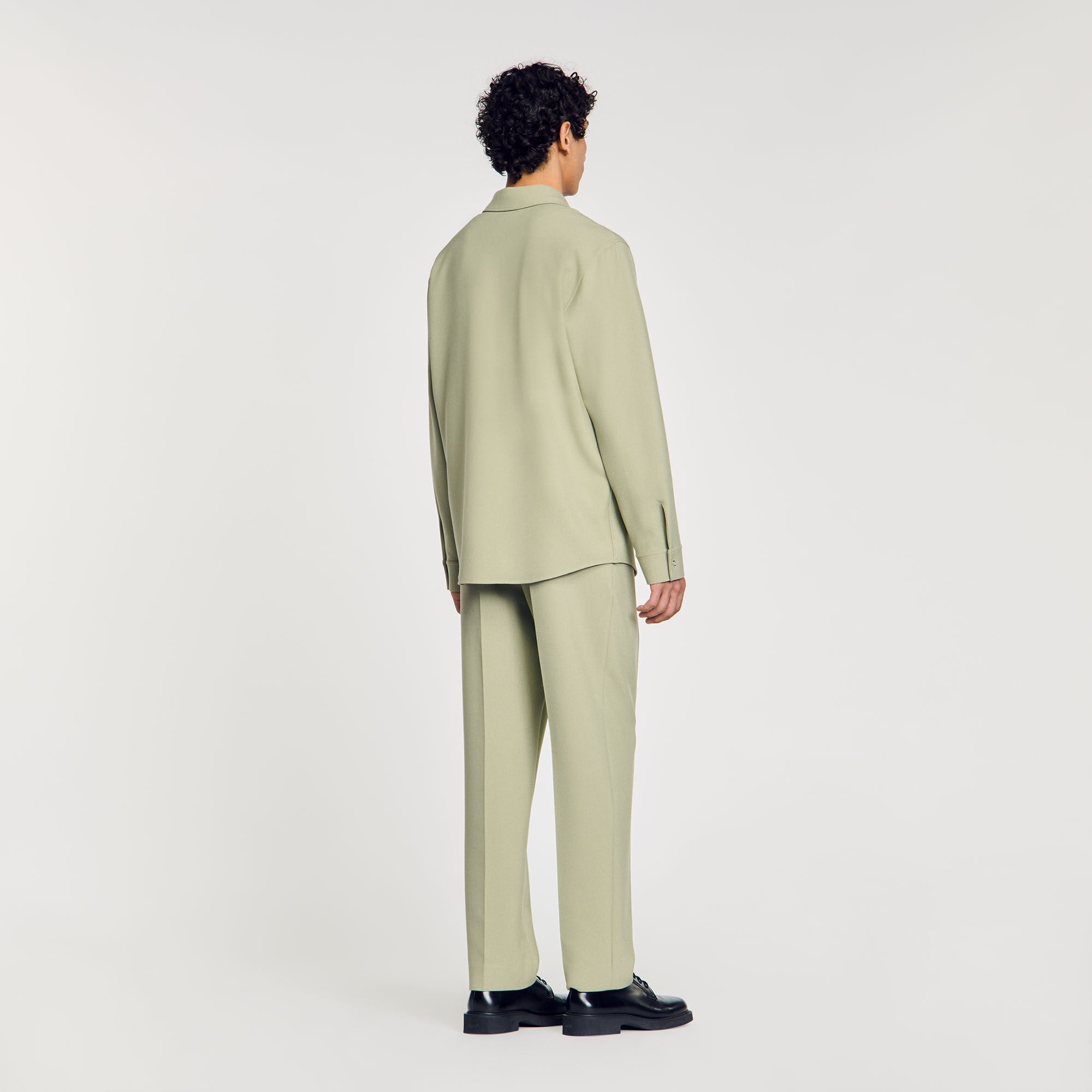 Sandro / Long-sleeved jersey shirt Light Kaki.