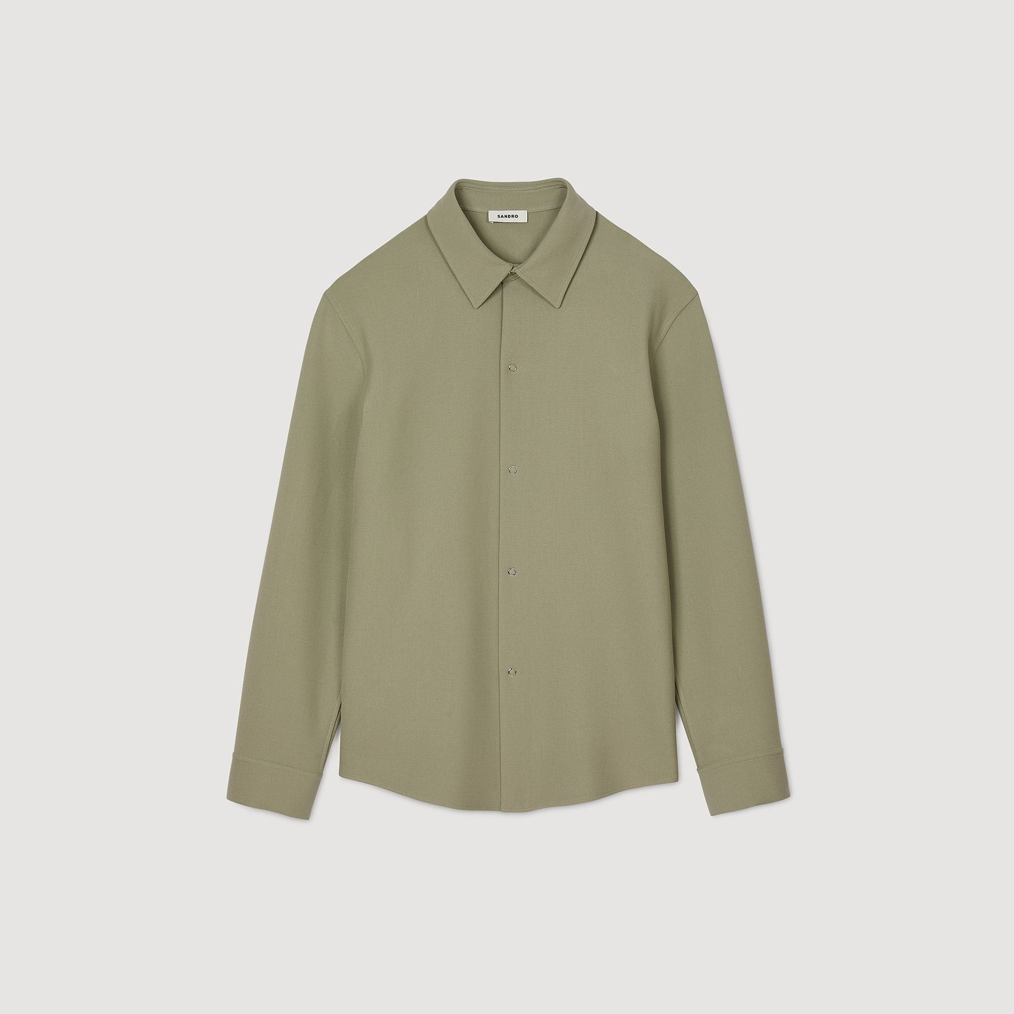 Sandro / Long-sleeved jersey shirt Light Kaki.