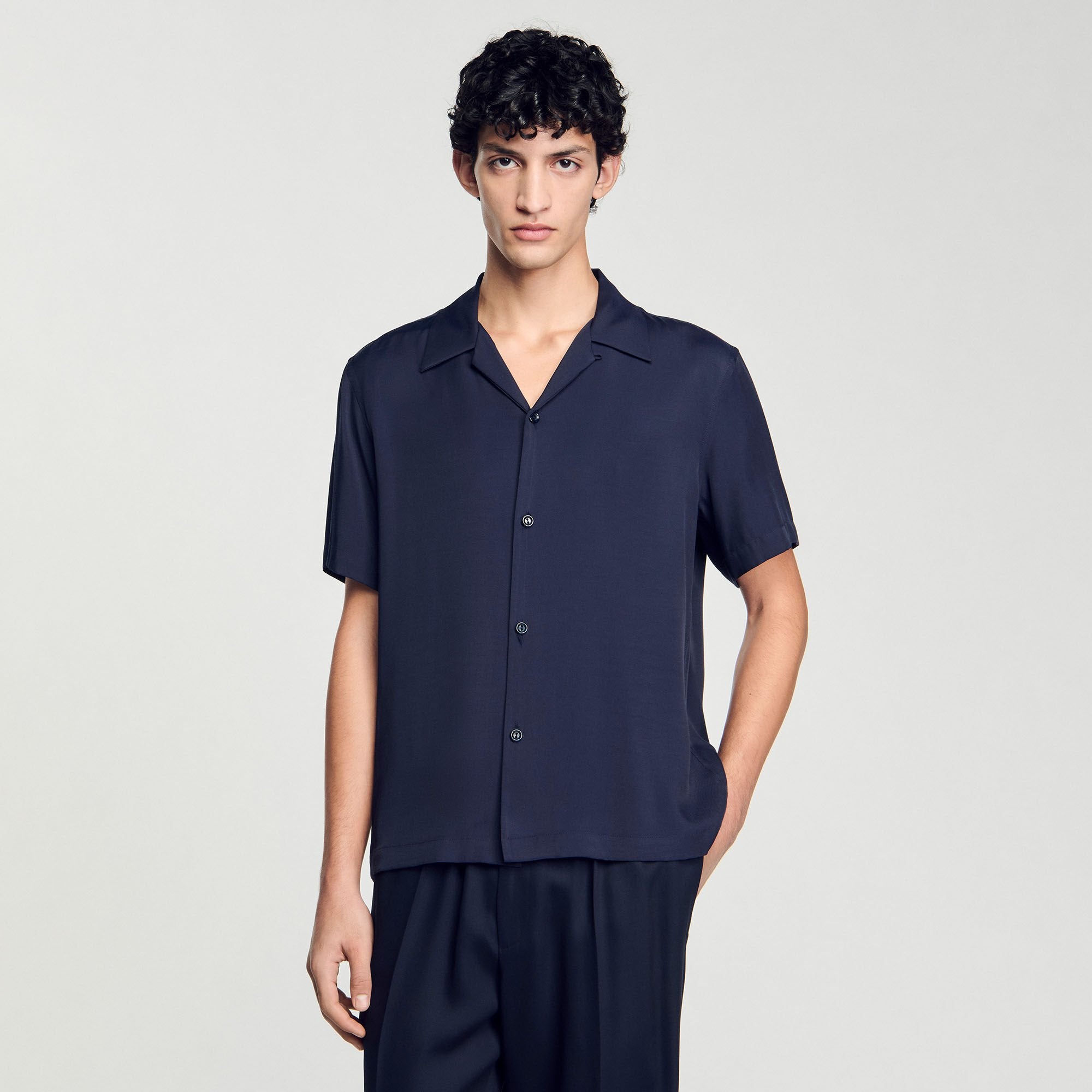 Sandro / Shark collar shirt Midnight Blue