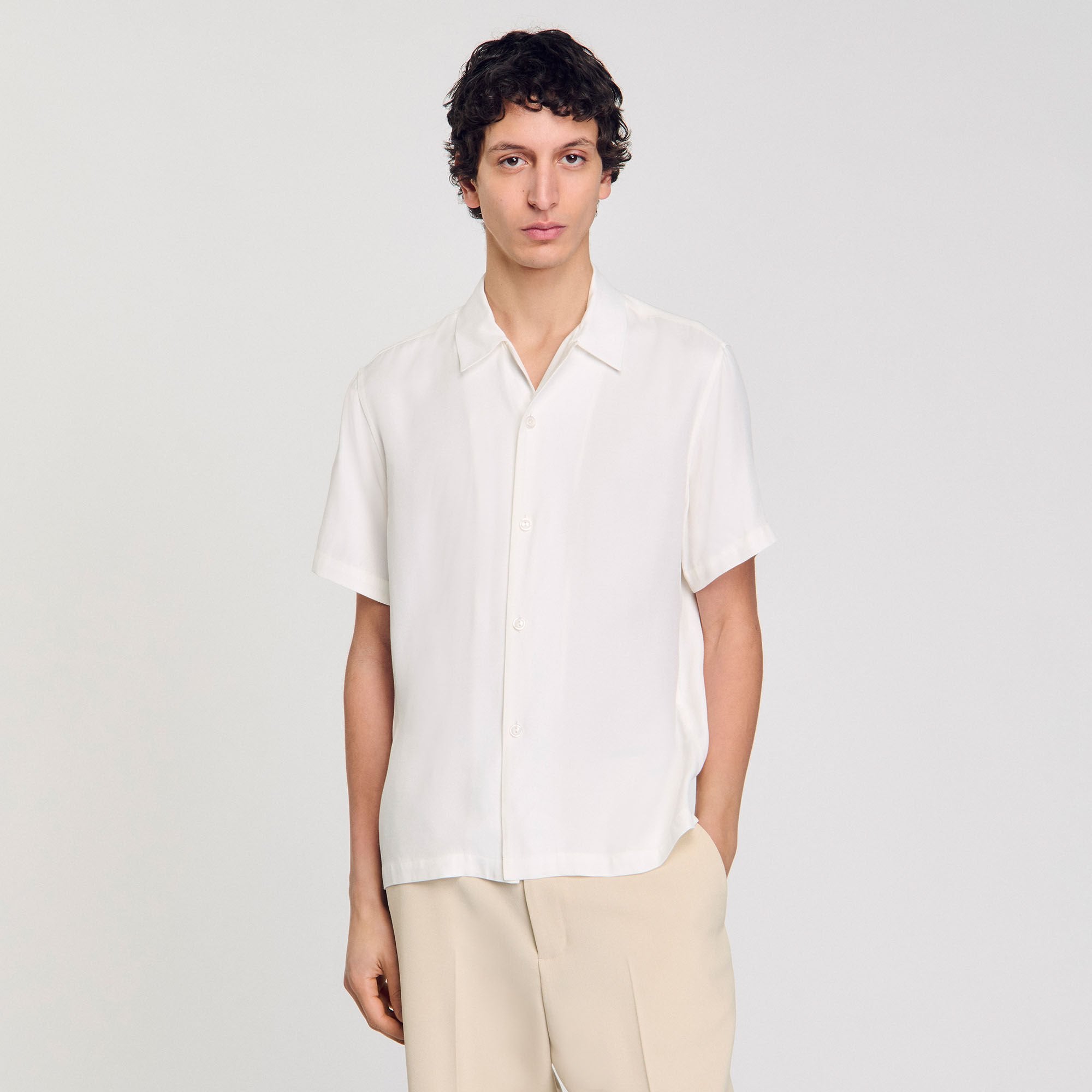Sandro / Shark collar shirt Optic White