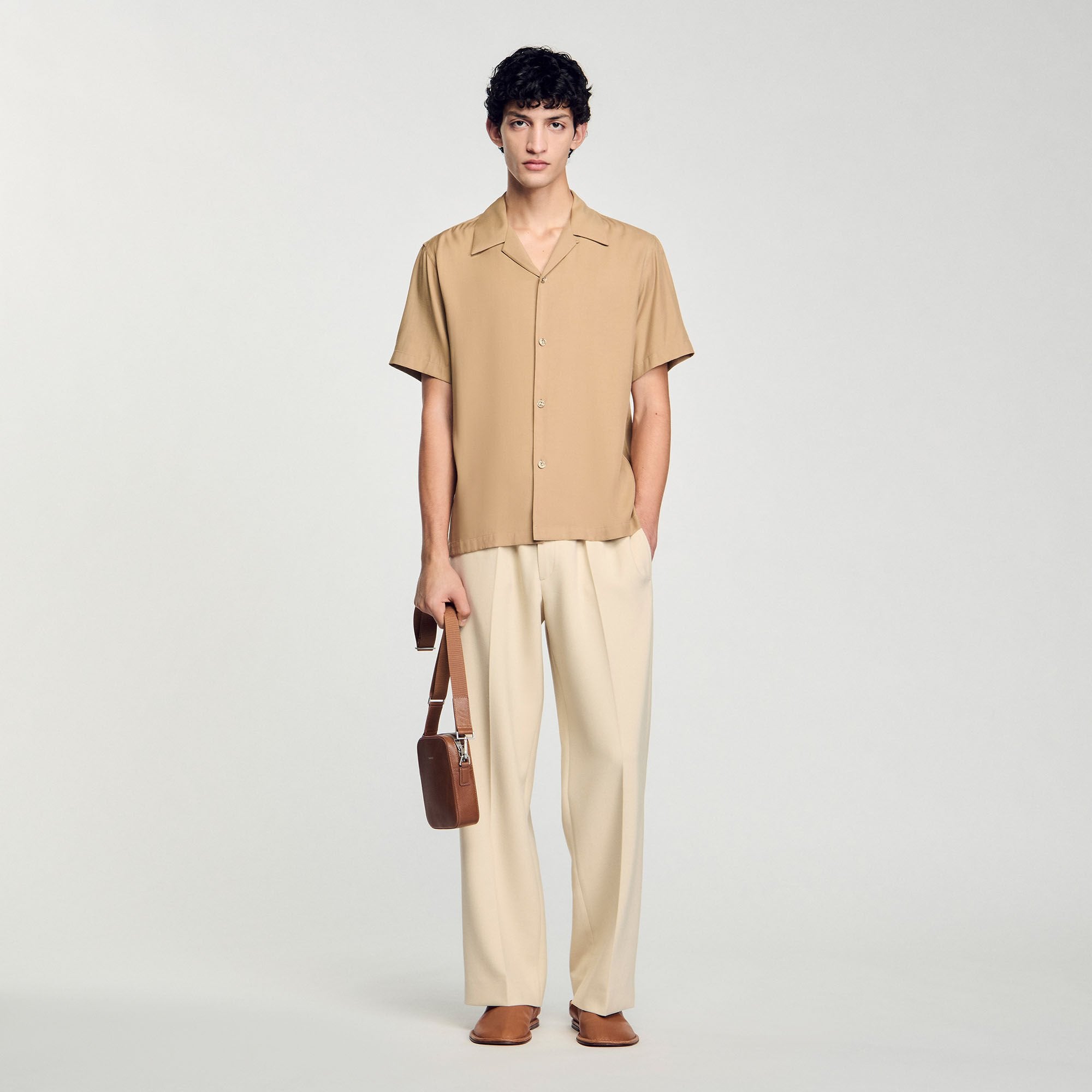 Sandro / Shark collar shirt Nut