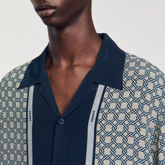 Sandro / Short-sleeved patterned shirt Dark Blue