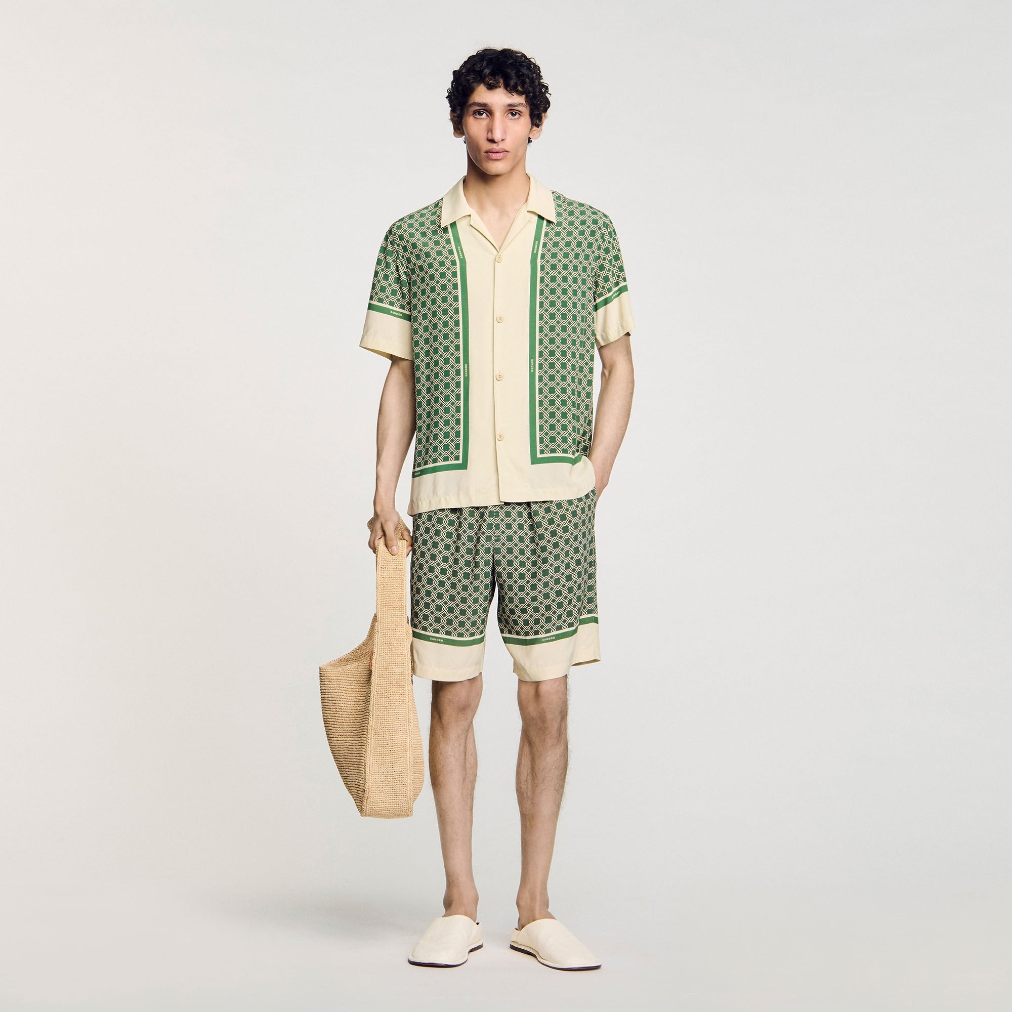Sandro / Short-sleeved patterned shirt Super Green