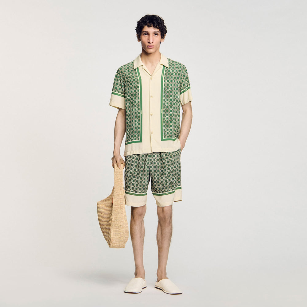 Sandro / Short-sleeved patterned shirt Super Green