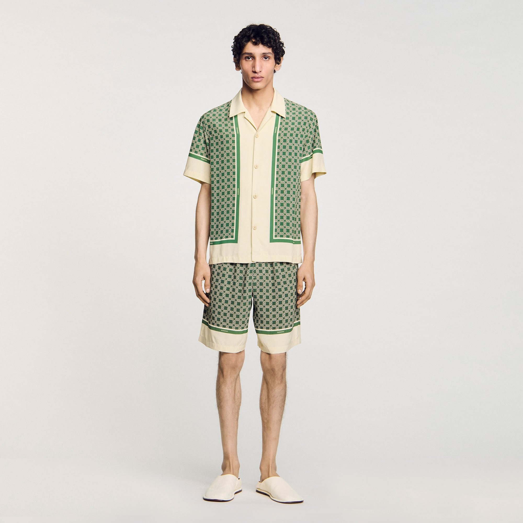 Sandro / Short-sleeved patterned shirt Super Green