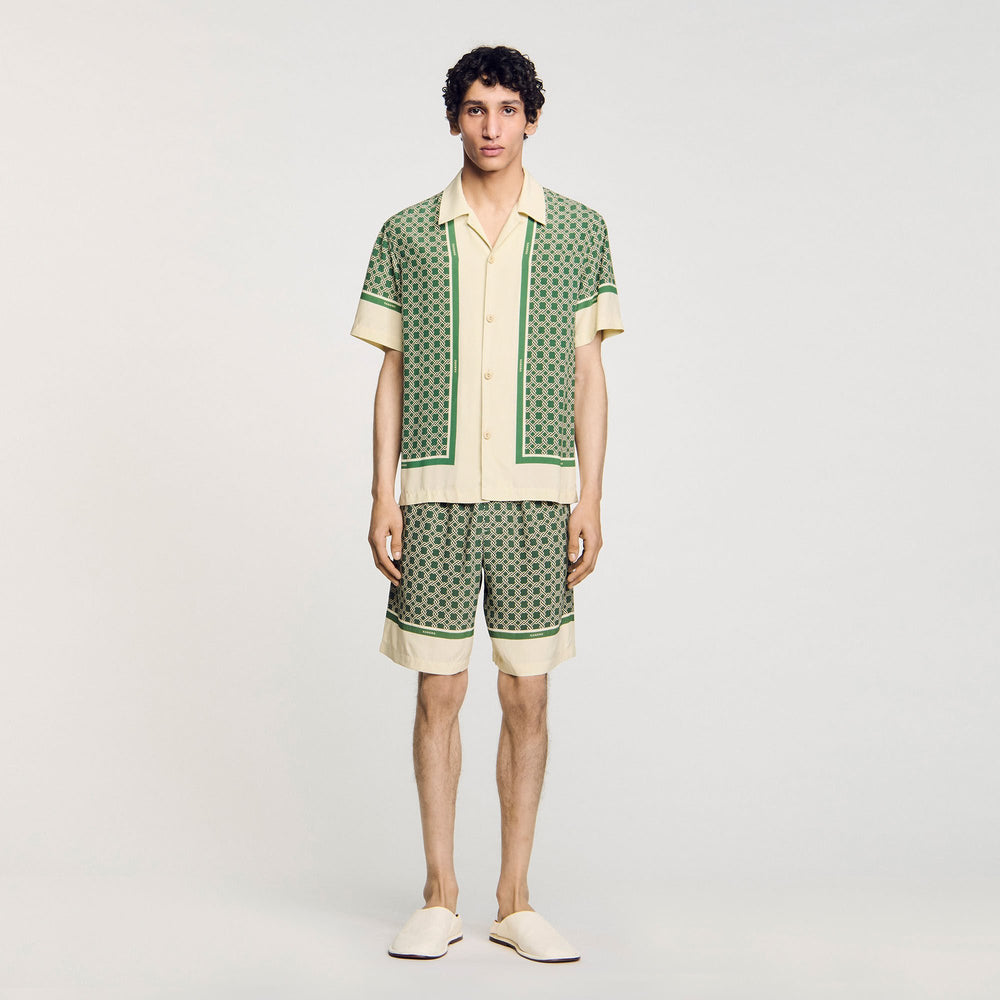 Sandro / Short-sleeved patterned shirt Super Green