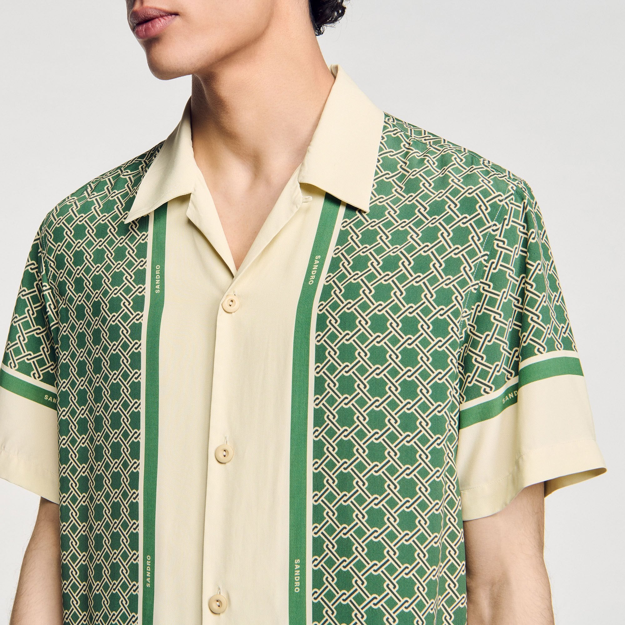 Sandro / Short-sleeved patterned shirt Super Green