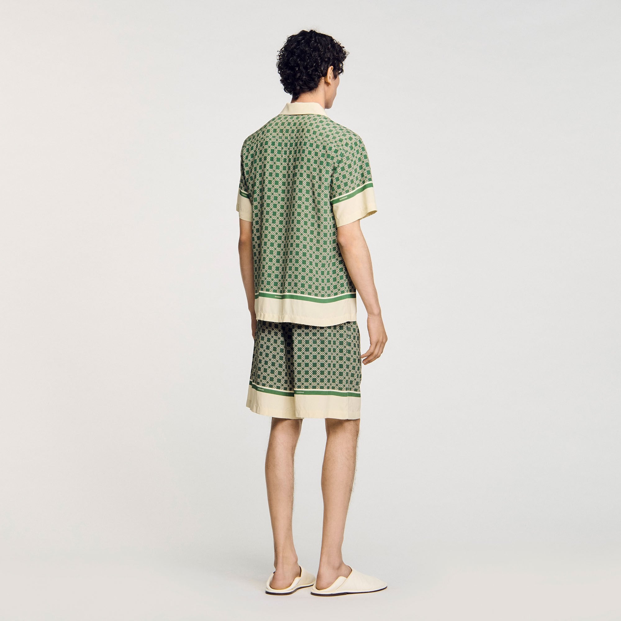 Sandro / Short-sleeved patterned shirt Super Green
