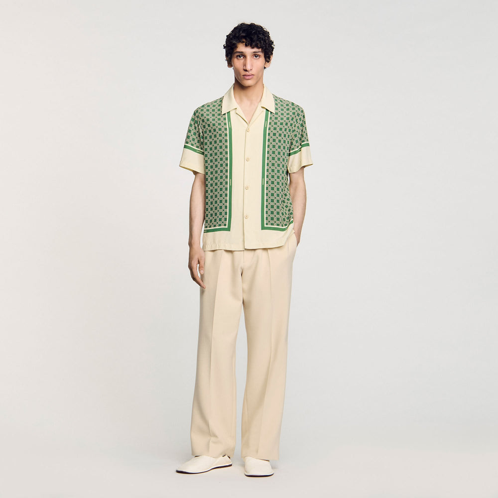 Sandro / Short-sleeved patterned shirt Super Green