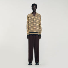 Sandro / Printed loose-fit shirt Beige