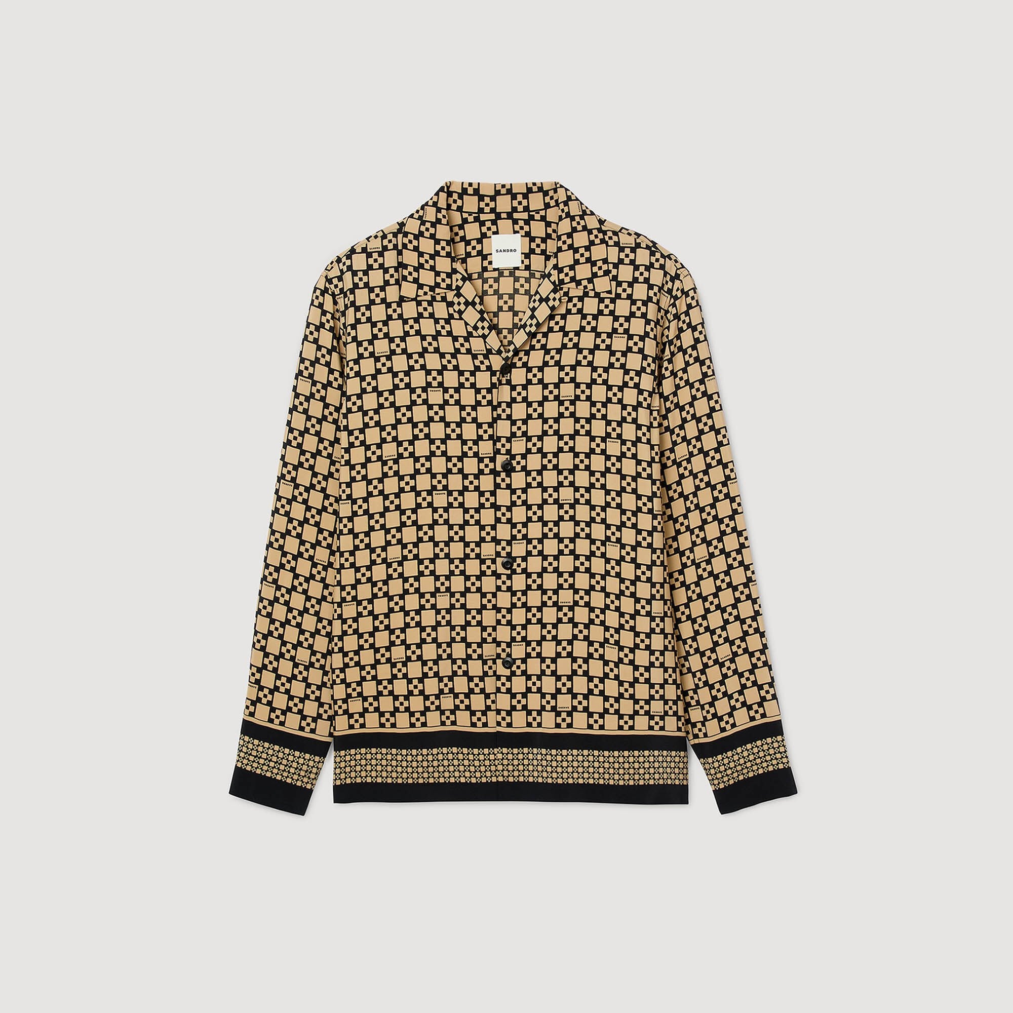 Sandro / Printed loose-fit shirt Beige