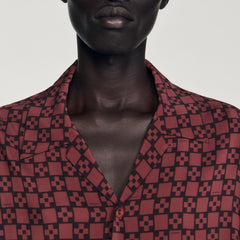 Sandro / Printed loose-fit shirt Cognac