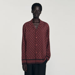 Sandro / Printed loose-fit shirt Cognac