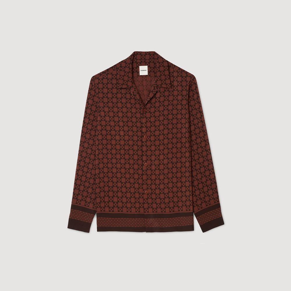 Sandro / Printed loose-fit shirt Cognac