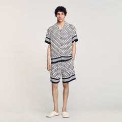 Sandro / Square Cross motif flowing shirt Black