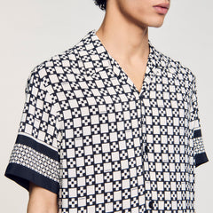 Sandro / Square Cross motif flowing shirt Black