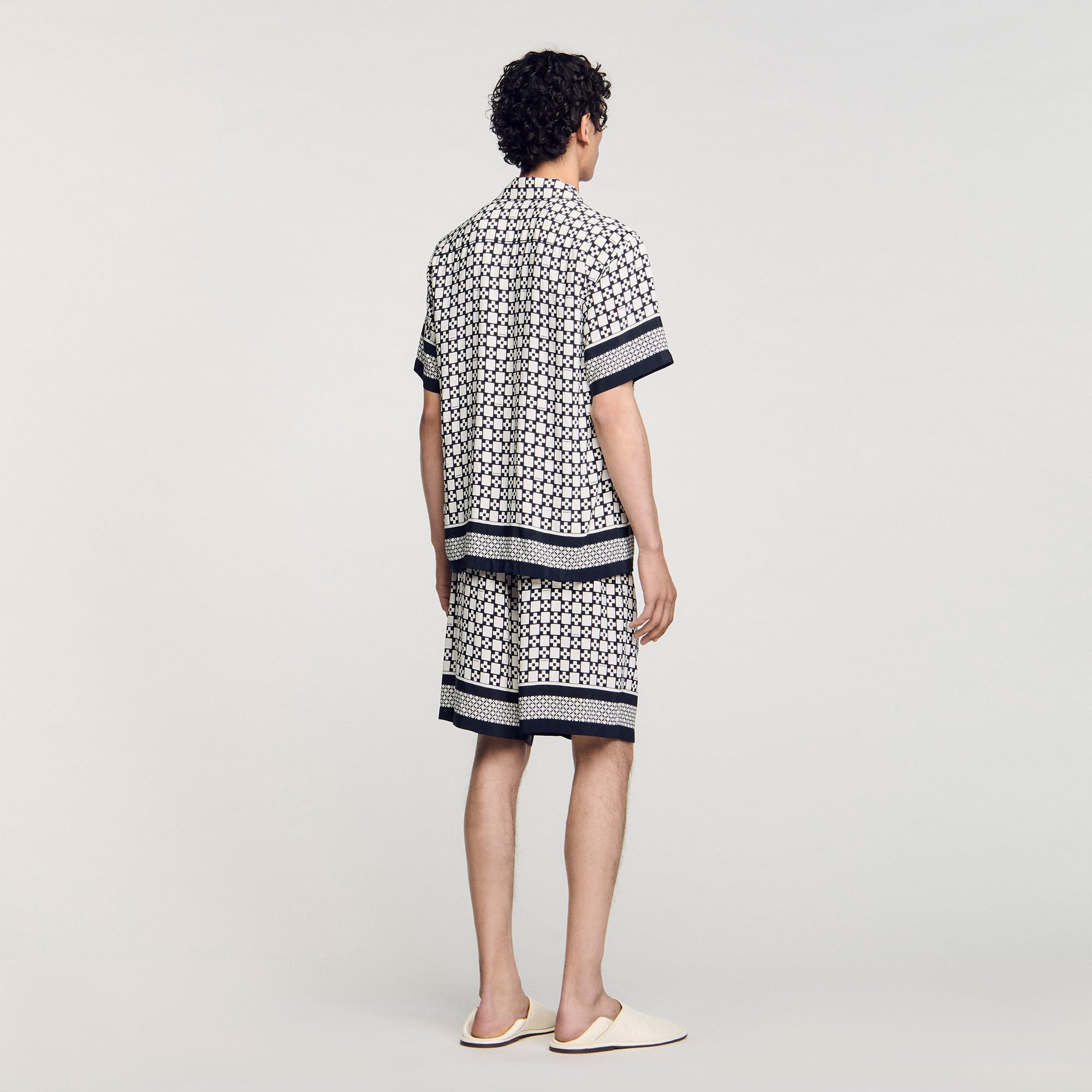 Sandro / Square Cross motif flowing shirt Black