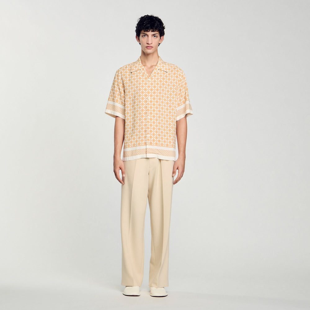 Sandro / Square Cross motif flowing shirt Fire