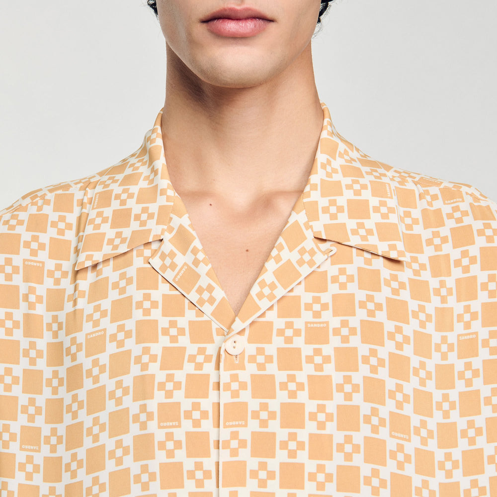 Sandro / Square Cross motif flowing shirt Fire