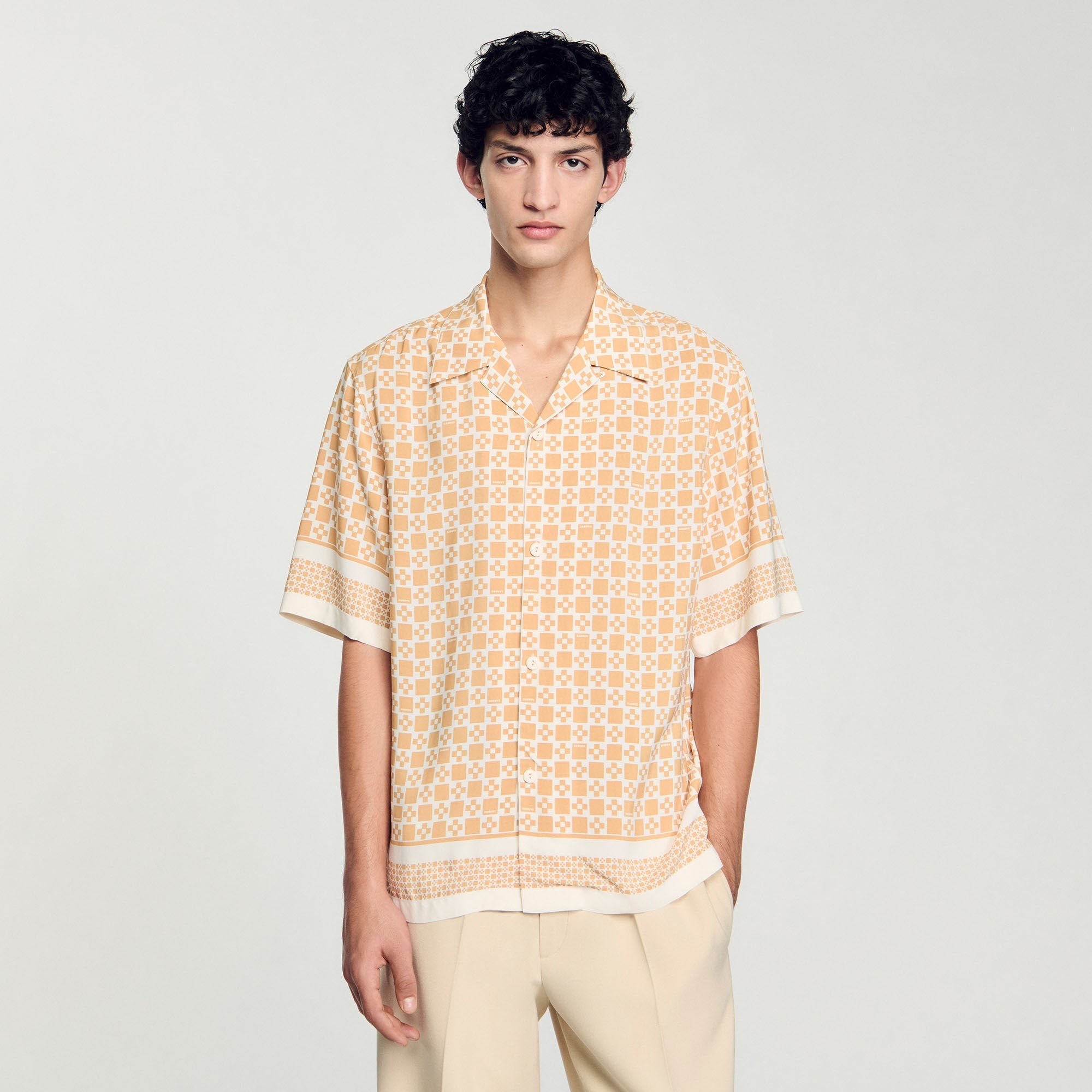 Sandro / Square Cross motif flowing shirt Fire