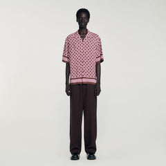Sandro / Square Cross motif flowing shirt Baby Pink