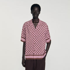 Sandro / Square Cross motif flowing shirt Baby Pink