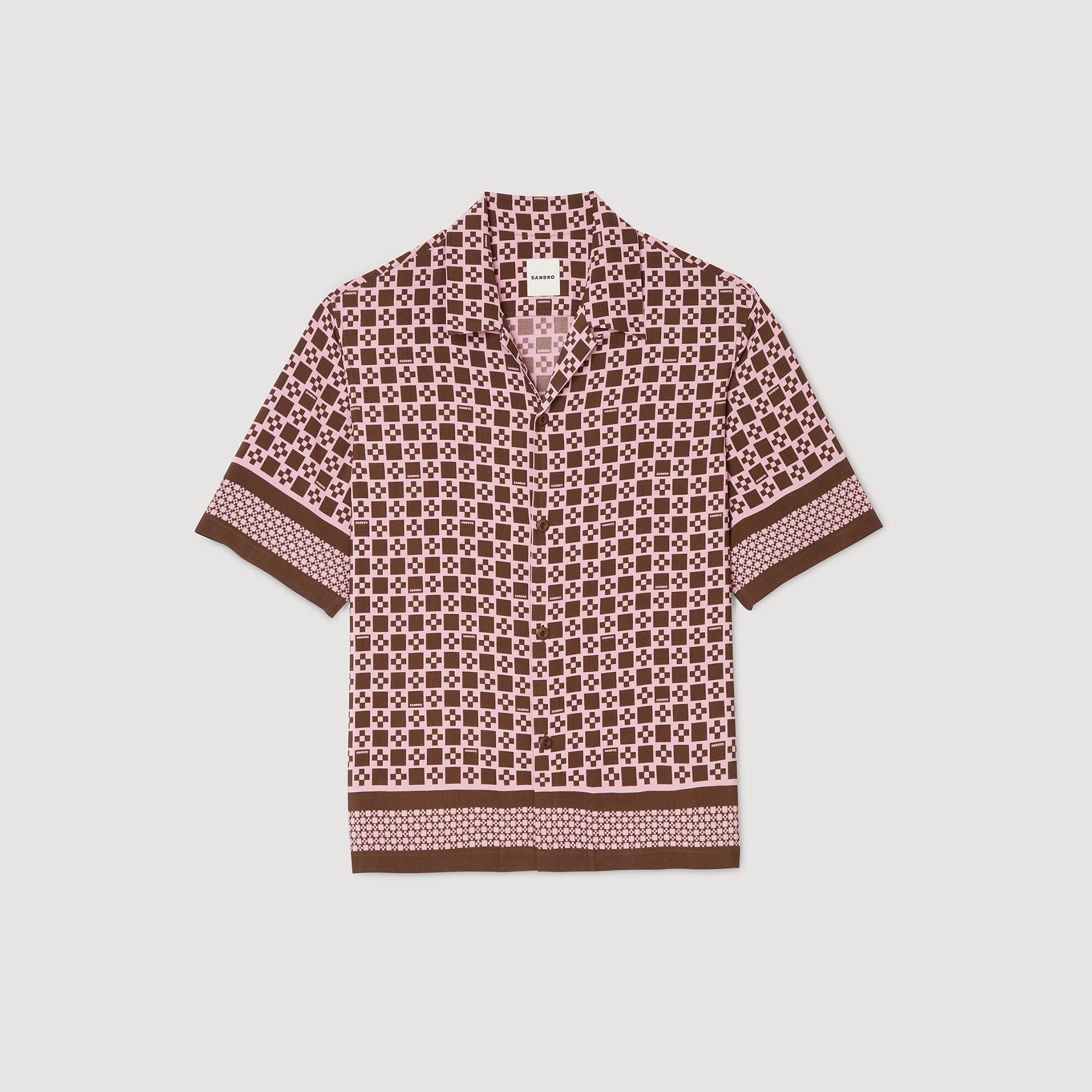 Sandro / Square Cross motif flowing shirt Baby Pink