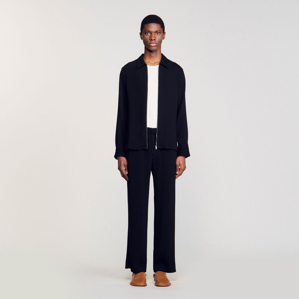 Sandro / Pleated shirt Black