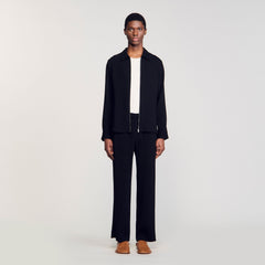 Sandro / Pleated shirt Black
