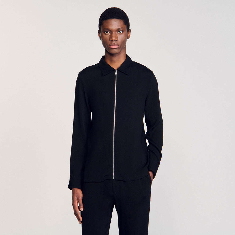 Sandro / Pleated shirt Black