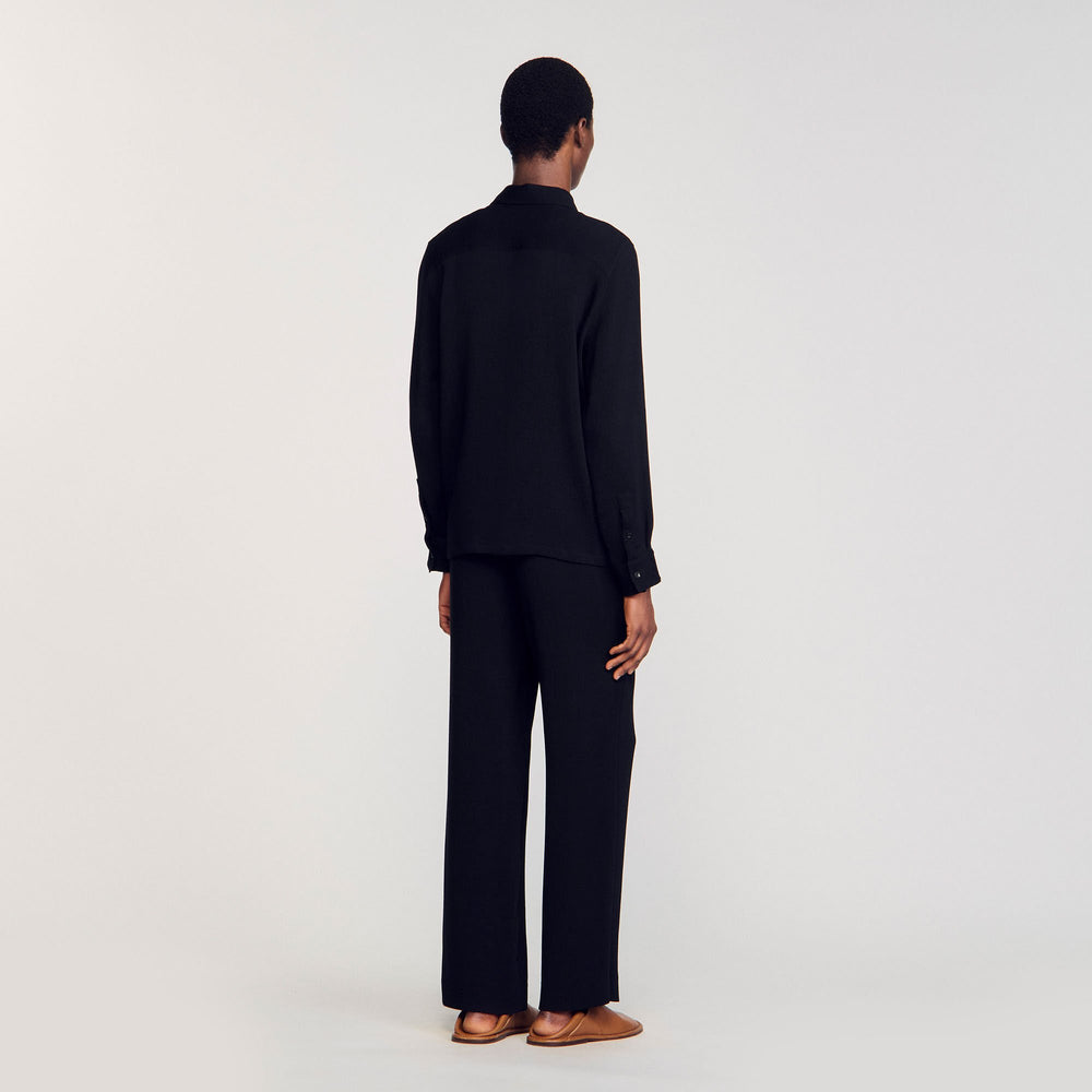 Sandro / Pleated shirt Black