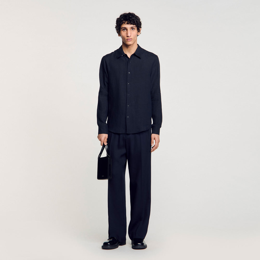 Sandro / Linen shirt Navy Blue